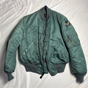 Alpha Industries Jacket L MA-1 Intermediate Flight Bomber 80s U.S Air Force Logo